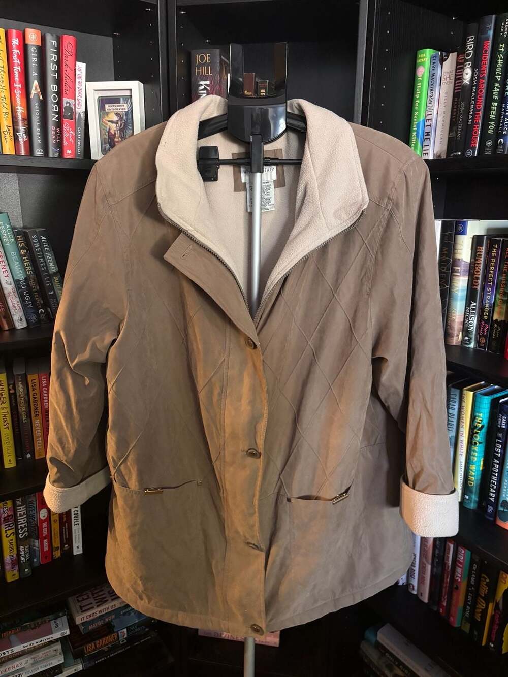 White Stag Jacket Size 2X (18W/20W) Brown Quilted Fleece Lined